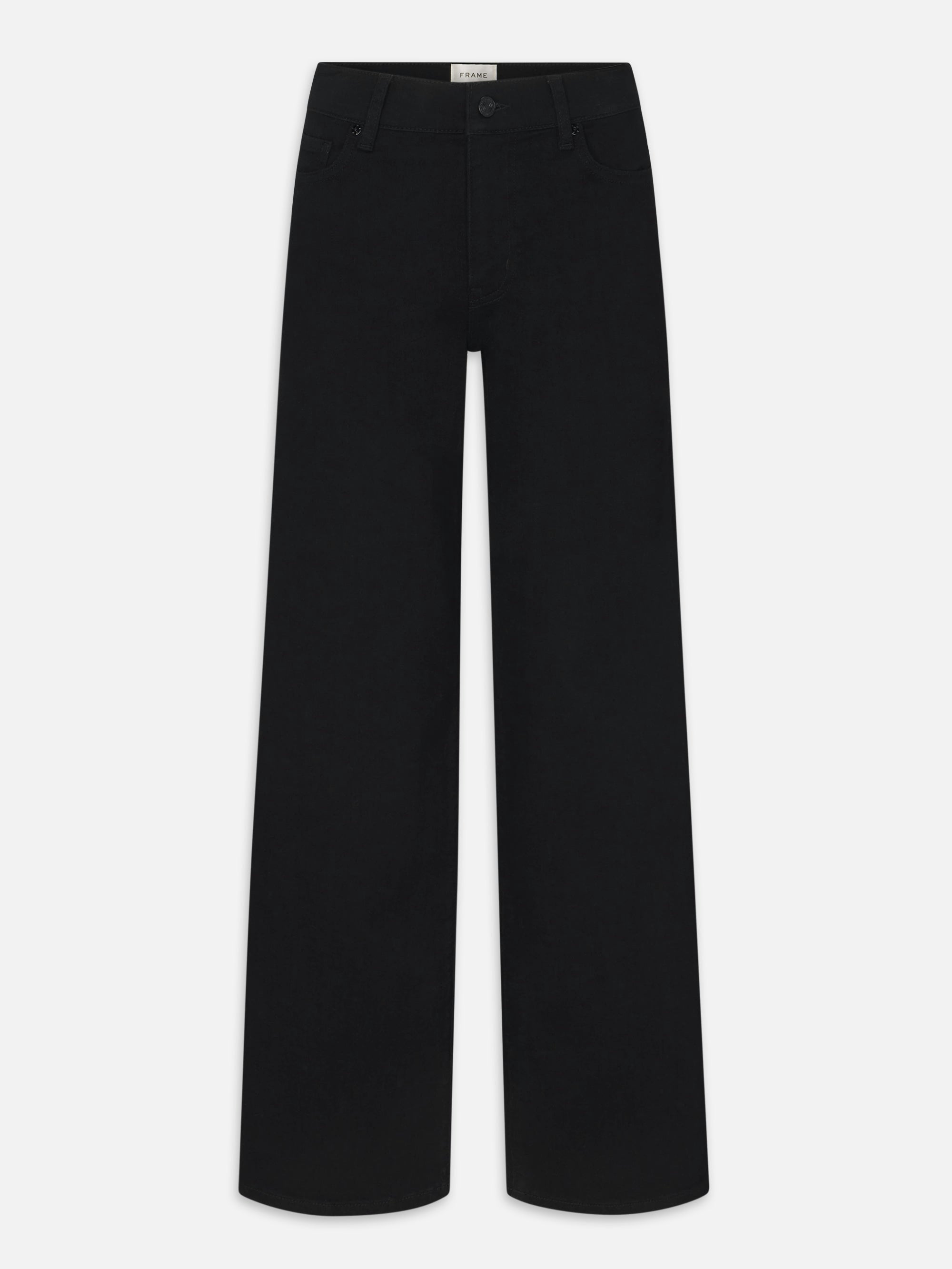 FRAME Le Slim Palazzo Long Jean in Black