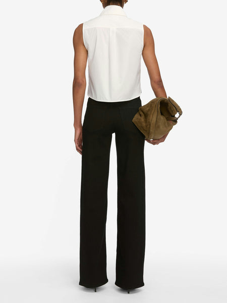 FRAME Le Slim Palazzo Long Jean in Black