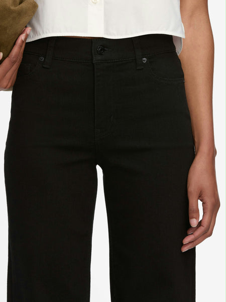 FRAME Le Slim Palazzo Long Jean in Black