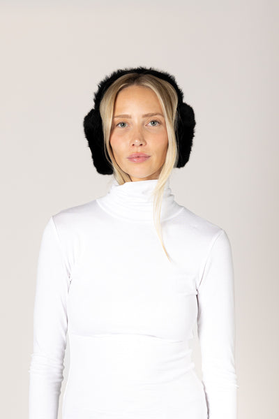 Lyla & Luxe Classic Fuzzy Earmuff in Black