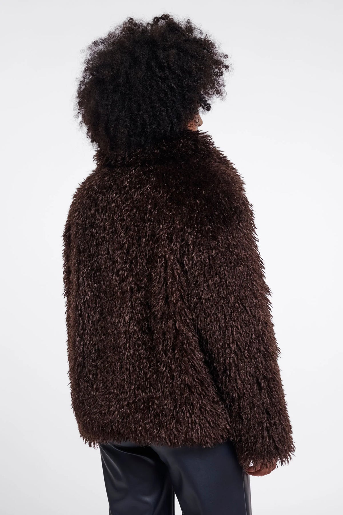 RINO & PELLE Lias Faux Fur Jacket in Coffee Roast