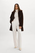 LAMARQUE Linnea Faux Fur Coat in Bitter Chocolate