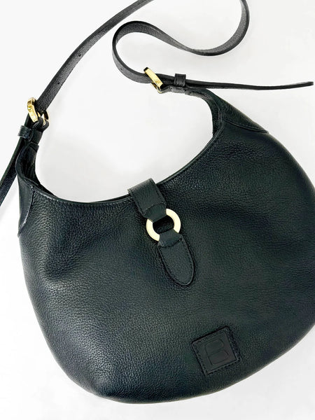 Brave Luna Bag in Black Pebbled Leather with Gold
