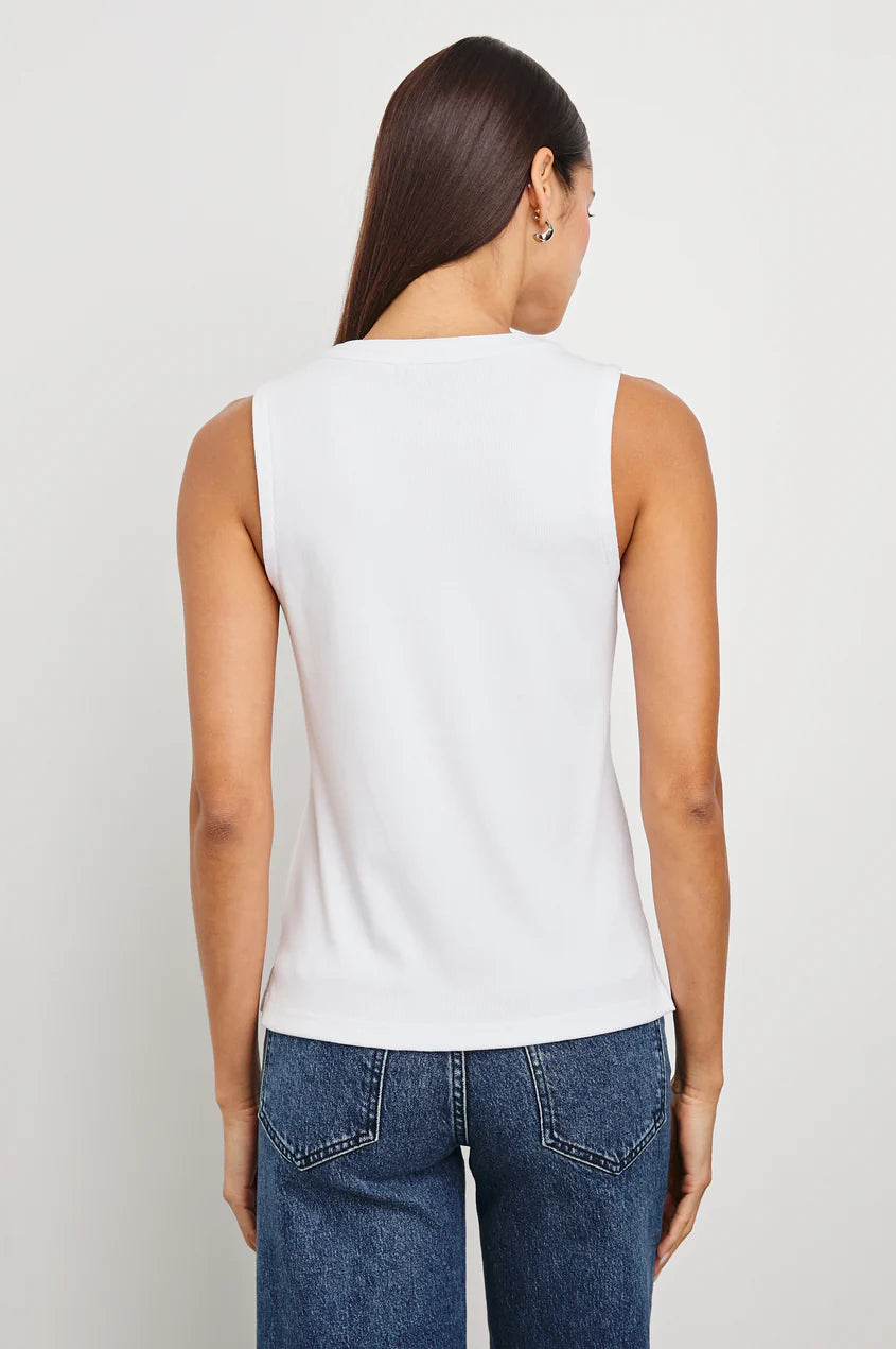 Rails Mayla Cotton Blend Henley Tank Top in White