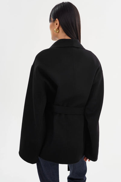 LAMARQUE Mekia Double Face Wool Coat in Black