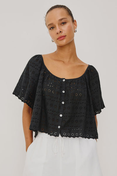 Rails Miller Eyelet Shirt in Black