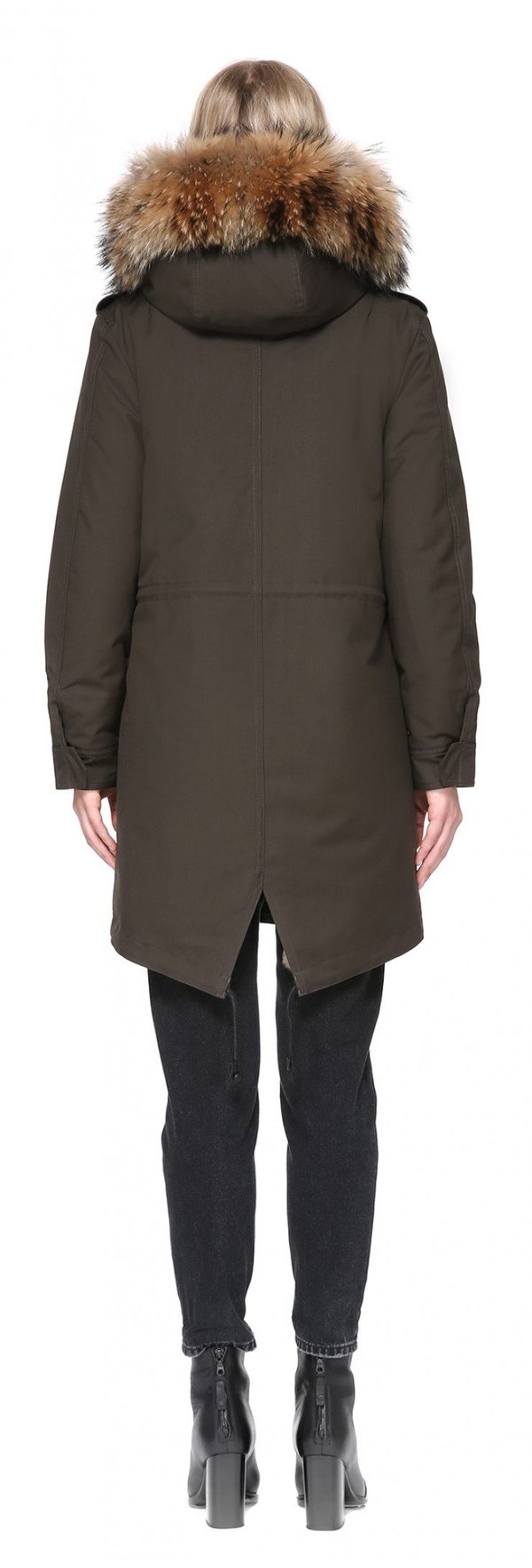 Mackage Rena Fur Lined Twill Parka in Army