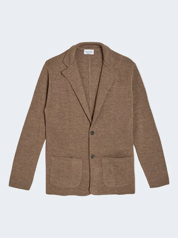 SAND Milano Knit Cardigan in Chocolate Brown