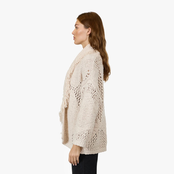 autumn cashmere Southwest Fringed Shawl Collar Throw in Sand