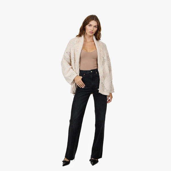 autumn cashmere Southwest Fringed Shawl Collar Throw in Sand