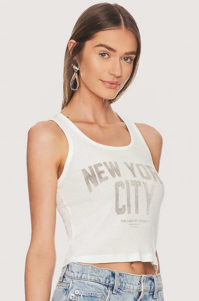 The Laundry Room New York City Rib Tank in White/Grey