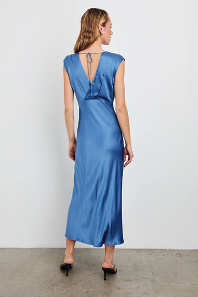 Rails Odella Satin Crepe Capsleeve Dress in Atlantic