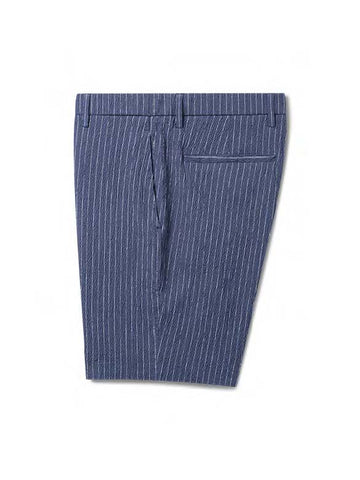 DEKE OASIS Bermuda Short Seersucker - Indigo Heather Pinstripe