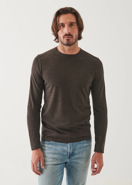 Patrick Assaraf Extra Fine Merino Crewneck Sweater - Mahogany