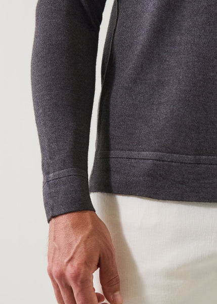 Patrick Assaraf 14GG Merino Vintage Crew Sweater - Derby Grey