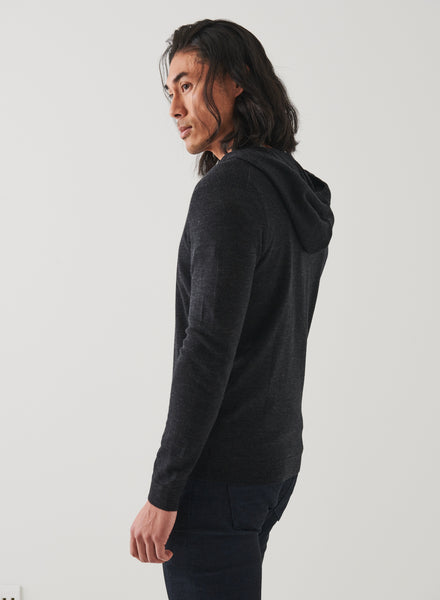 Patrick Assaraf Men's Extra Fine Merino Zip Hoodie - Noir