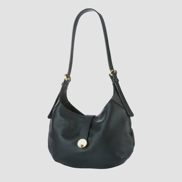 Brave Luna Bag in Black Pebbled Leather with Gold