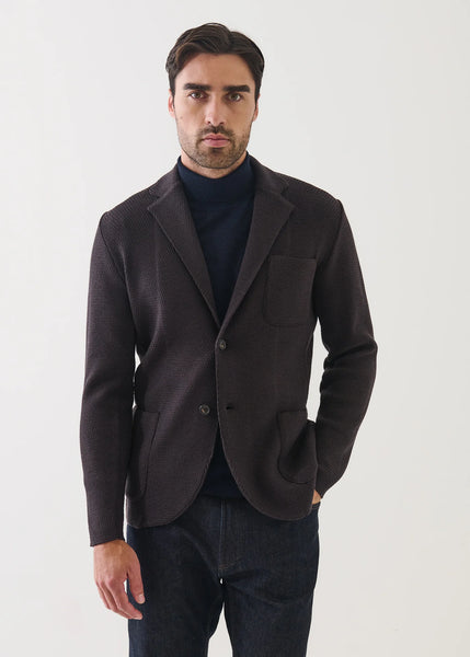 Patrick Assaraf Honeycomb Stitch Merino Knit Blazer - Nougat