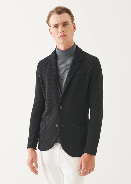 Patrick Assaraf Merino Knit Blazer - Black