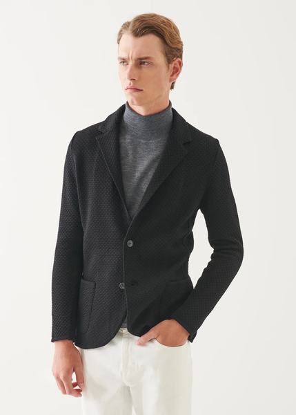 Patrick Assaraf Merino Knit Blazer - Black