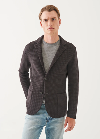 Patrick Assaraf Merino Knit Blazer - Brown