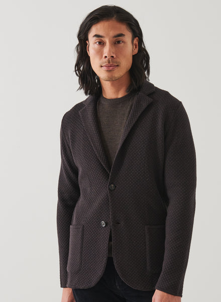 Patrick Assaraf Merino Knit Blazer - Brown