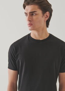 Patrick Assaraf Organic Pima Cotton High Neck T-Shirt - Black