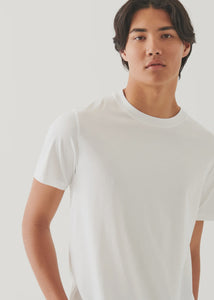 Patrick Assaraf Organic Pima Cotton High Neck T-Shirt - White