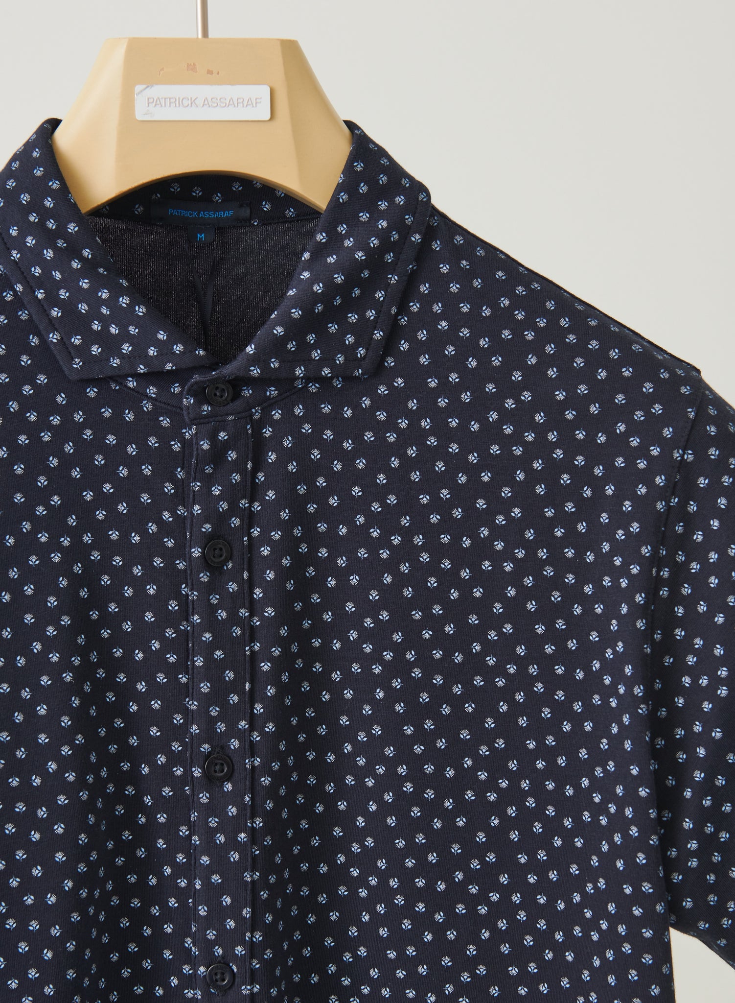 Patrick Assaraf All Over Print Button Front Shirt - Midnight