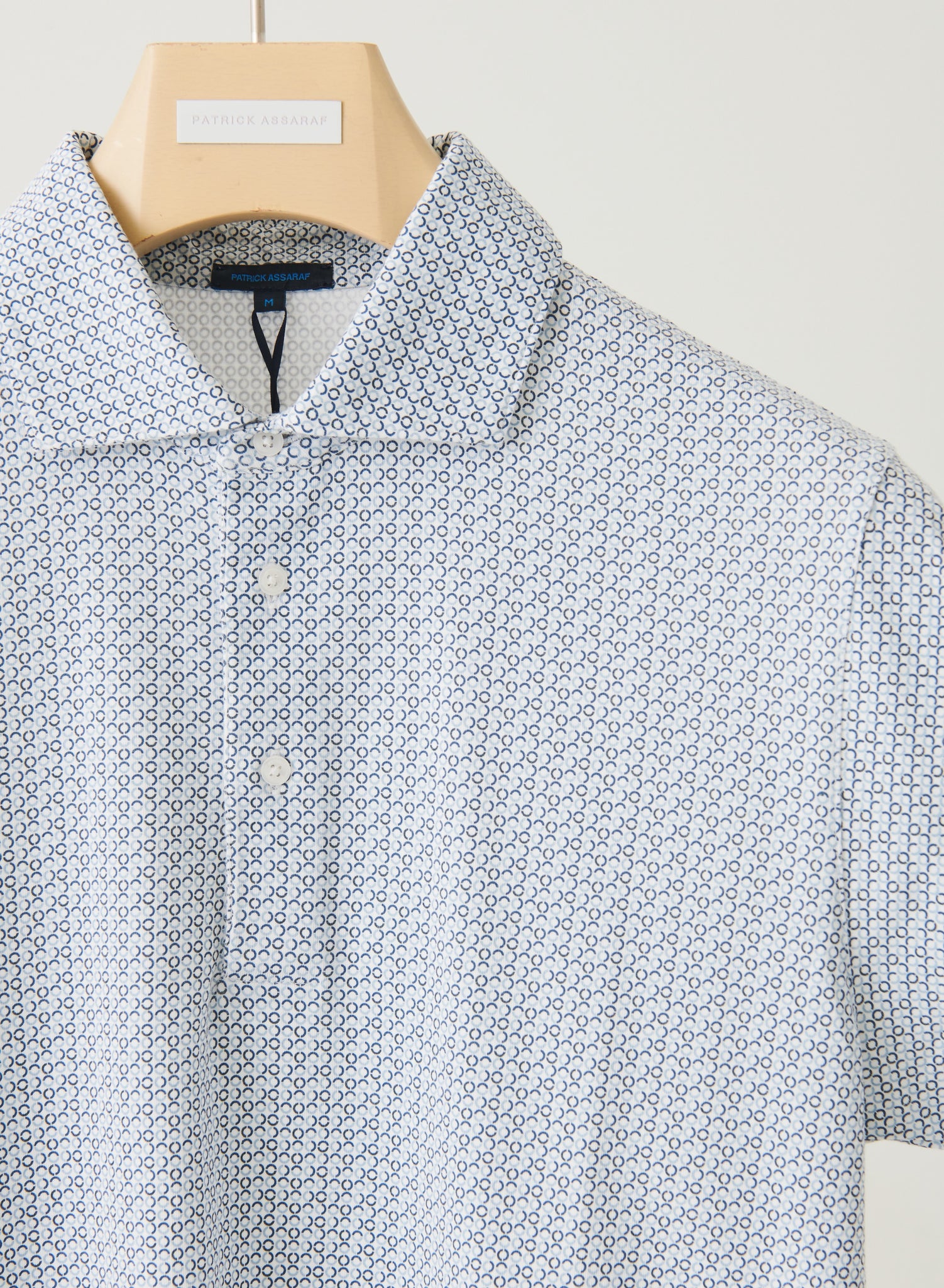 Patrick Assaraf SS All Over Print Polo - Baby Blue