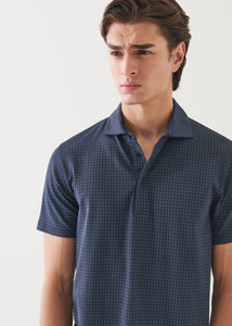 Patrick Assaraf SS Neat Print Polo - Midnight