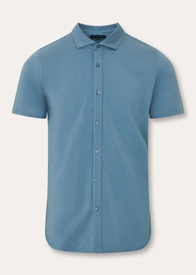 Patrick Assaraf Pima Cotton Button Front Shirt - Haze