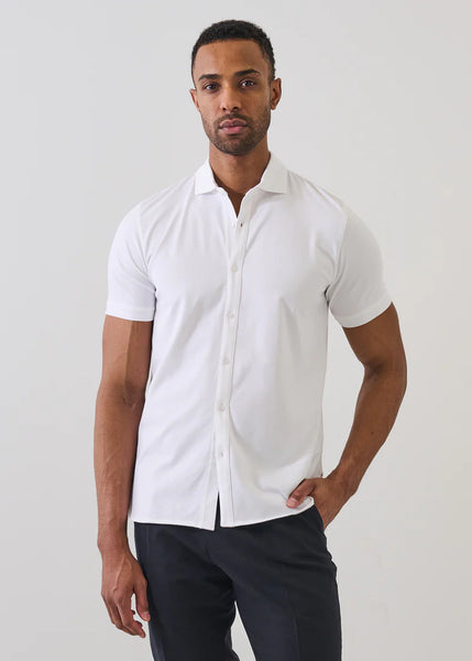 Patrick Assaraf Pima Cotton Button Front Shirt - White