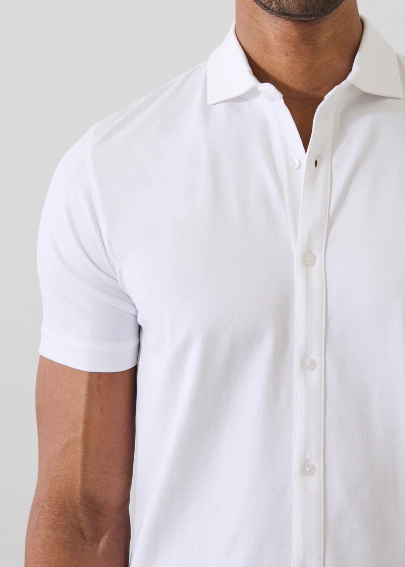 Patrick Assaraf Pima Cotton Button Front Shirt - White