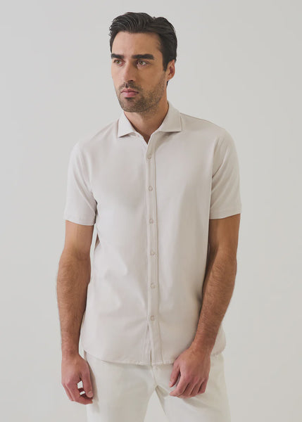 Patrick Assaraf Pima Cotton Button Front Shirt - Ivory