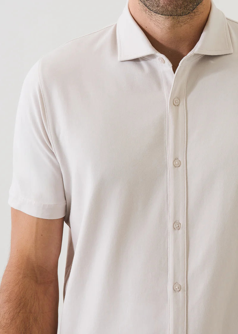 Patrick Assaraf Pima Cotton Button Front Shirt - Ivory