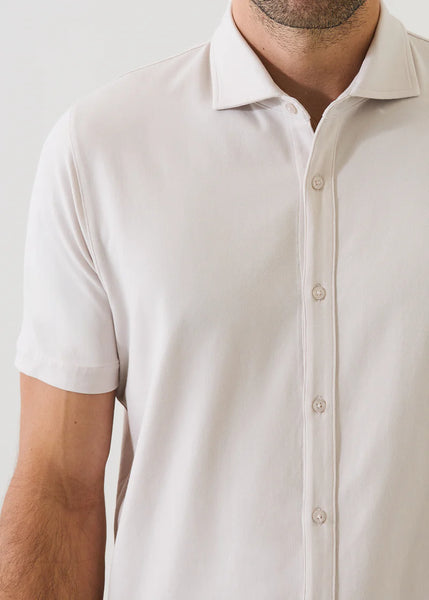 Patrick Assaraf Pima Cotton Button Front Shirt - Ivory