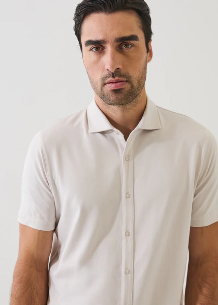Patrick Assaraf Pima Cotton Button Front Shirt - Ivory