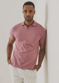 Patrick Assaraf Pima Cotton Stretch Open Polo - Dusty Pink