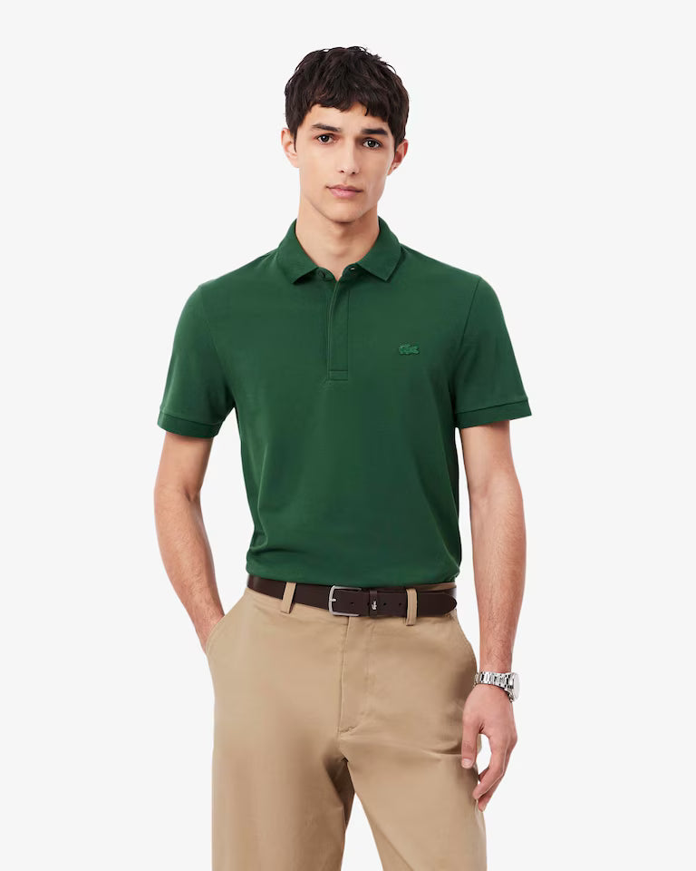 Lacoste Men's Regular Fit Stretch Cotton Paris Polo - Dark Green