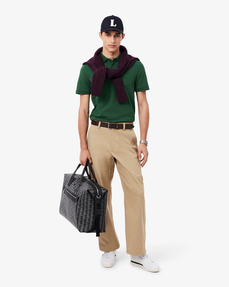 Lacoste Men's Regular Fit Stretch Cotton Paris Polo - Dark Green