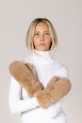 Lyla & Luxe Faux Fur Luxe Mittens in Camel