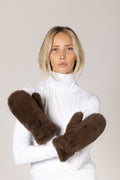 Lyla & Luxe Faux Fur Luxe Mittens in Sable