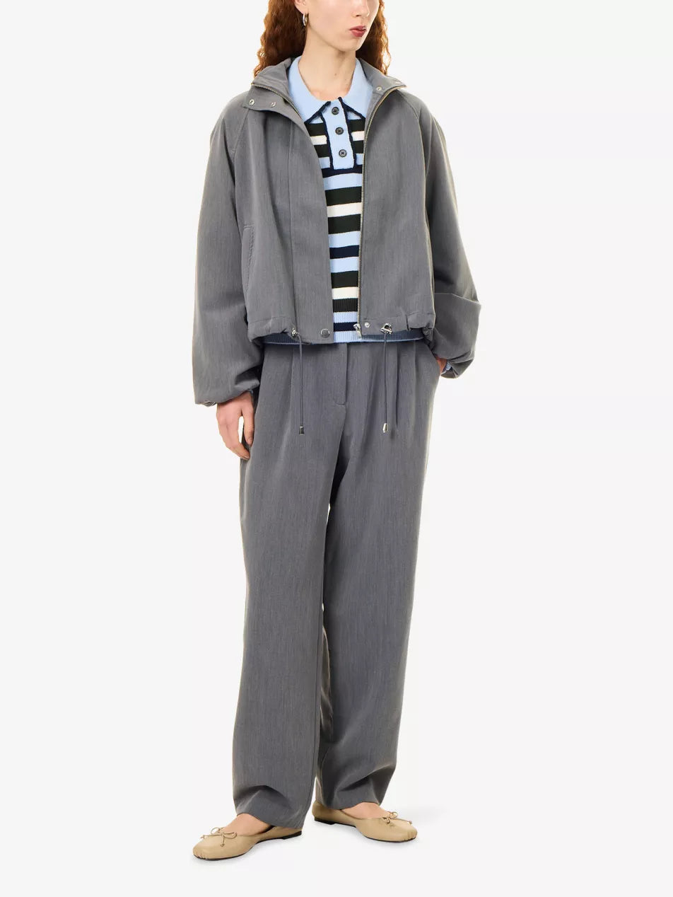 Rails Blake Funnel Neck Jacket in Heather Grey