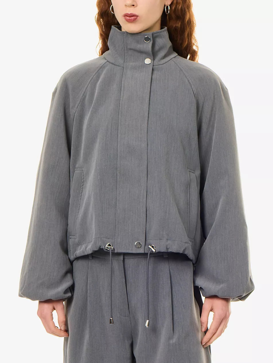 Rails Blake Funnel Neck Jacket in Heather Grey