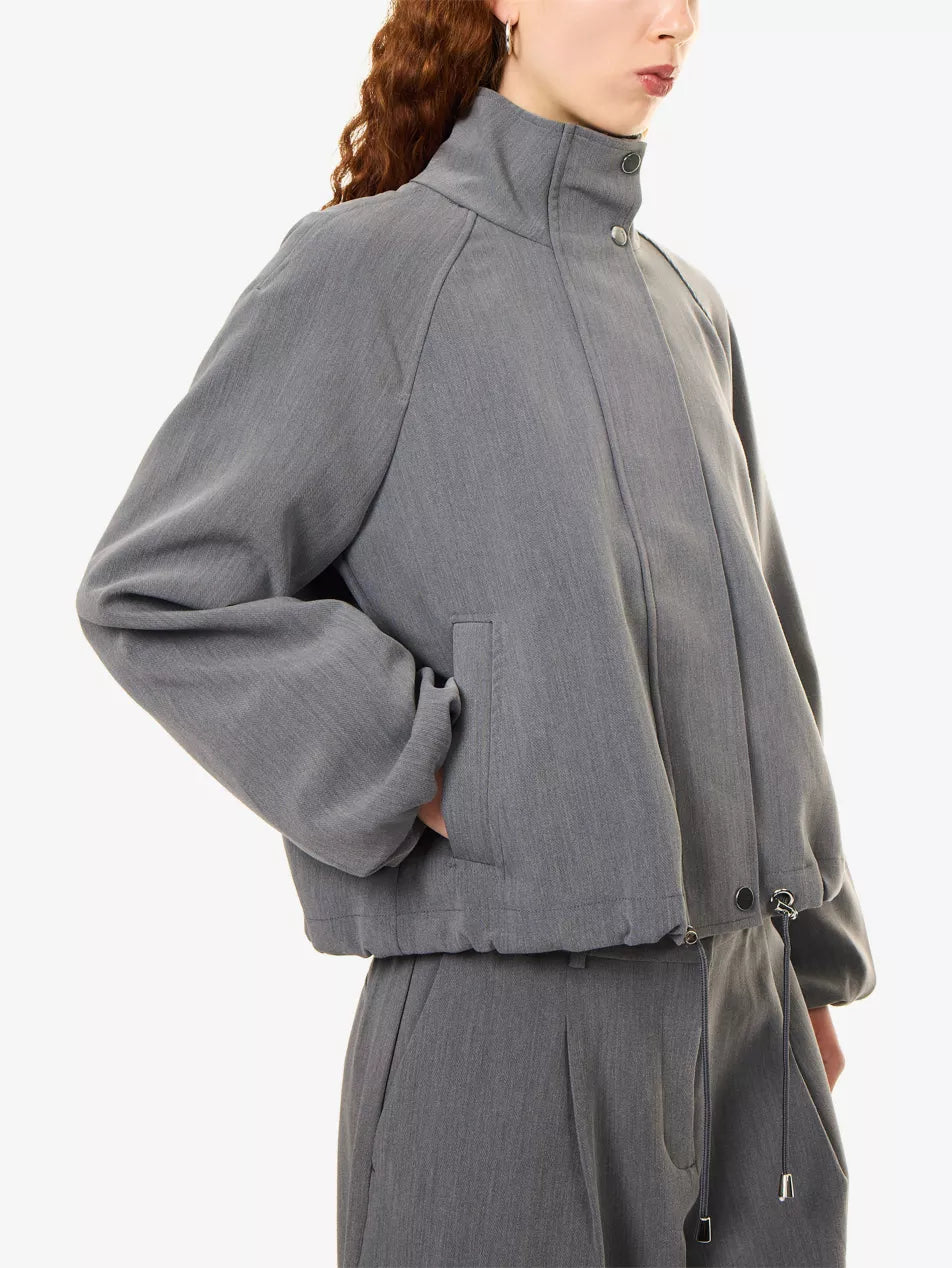 Rails Blake Funnel Neck Jacket in Heather Grey