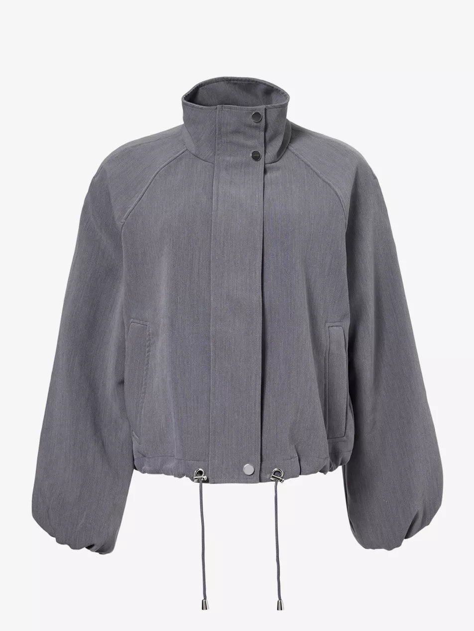 Rails Blake Funnel Neck Jacket in Heather Grey