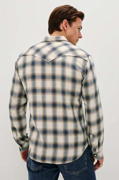 Rails Men's Roy Western Shirt - Wheat Marine Heather