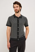 Rails Men's Rubin SS Button Front Shirt in Charcoal Black Stripe