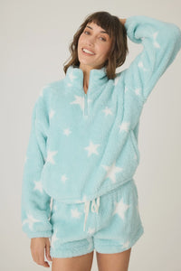 PJ Salvage Let's Get Cozy Star Jacket in Light Mint